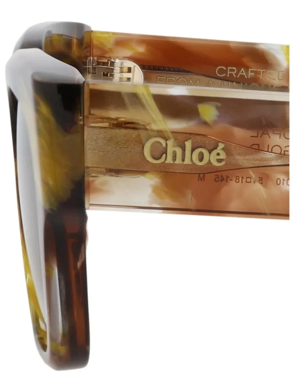 New Chloé Women's Sunglasses Square Rectangle Recycled Acetate Frame Havana